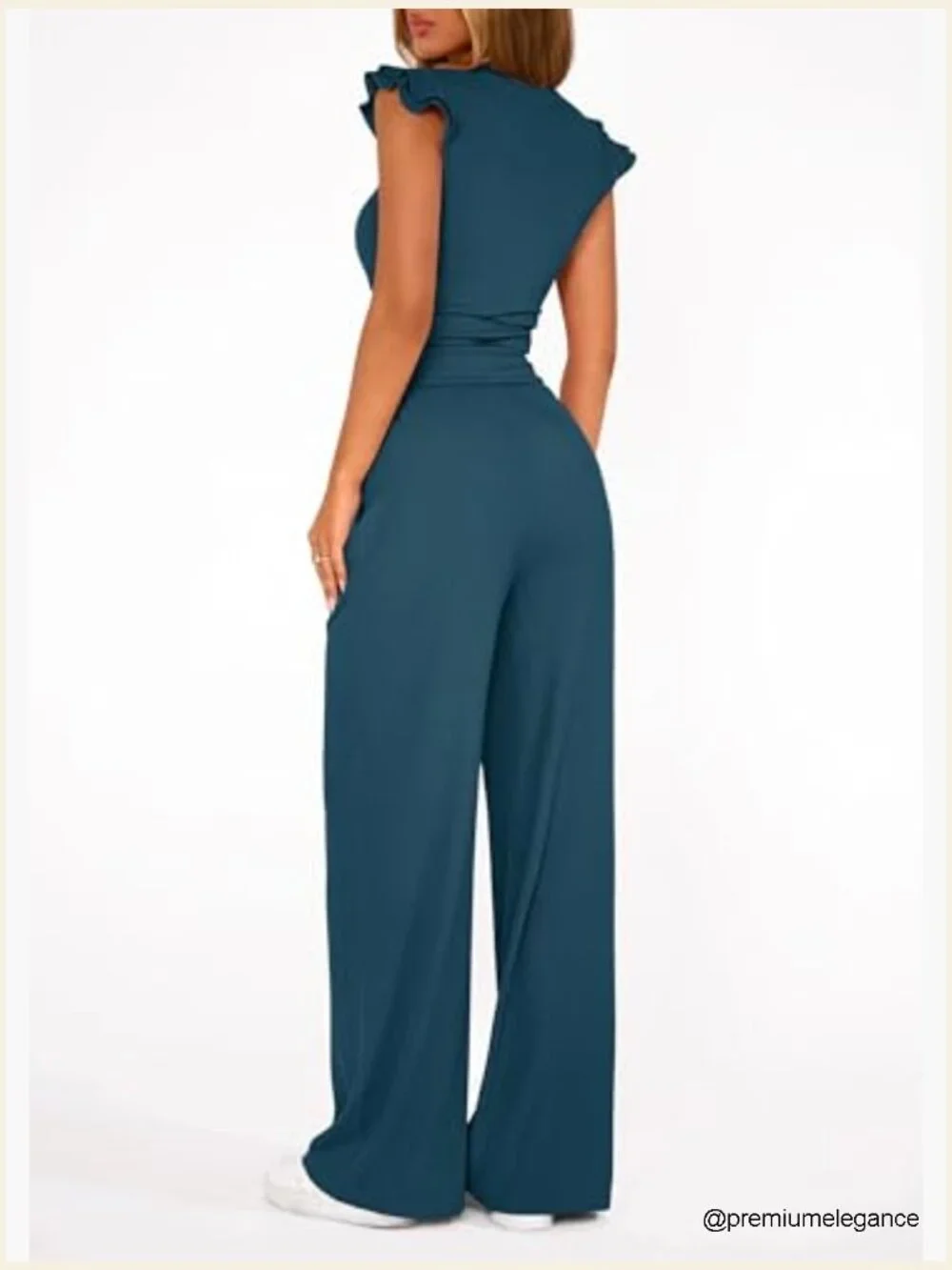 Two Piece Set Cap Sleeve Crop Top Wide Leg Pants Matching Set Summer Vacation
